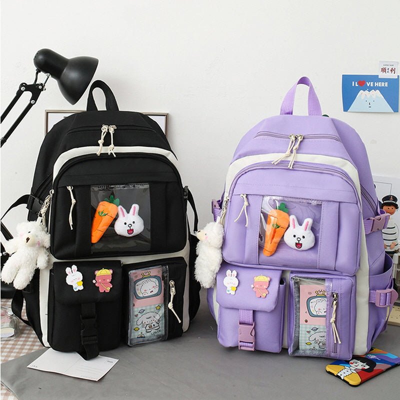 4 Pcs Sets Kawaii Rabbit School Backpack – Kirakira World