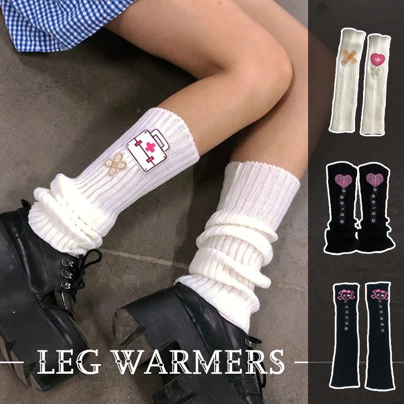 1 Pair Leg Warmers Smocked Lace Straight Plush Medium Tube Knee-length Warm  Socks for Shopping 