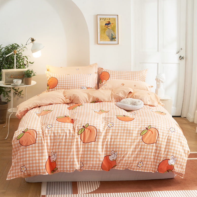 peach print duvet cover