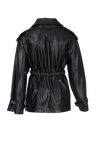 Raglan Sleeve Short Leather Jacket