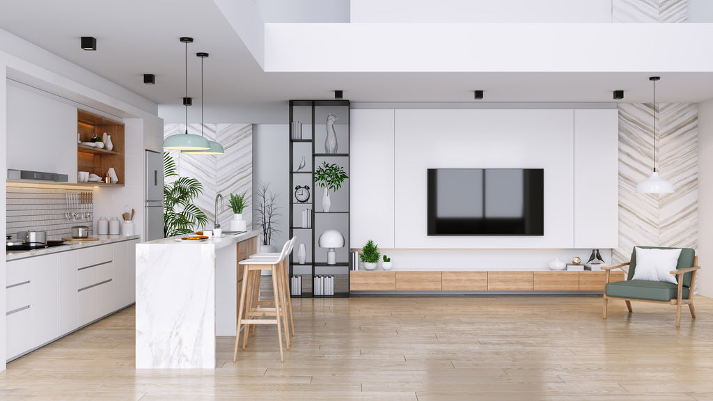 Home Kitchen Living Area with TV