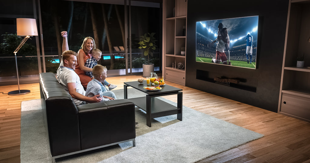 4K TV Playing Football with Family