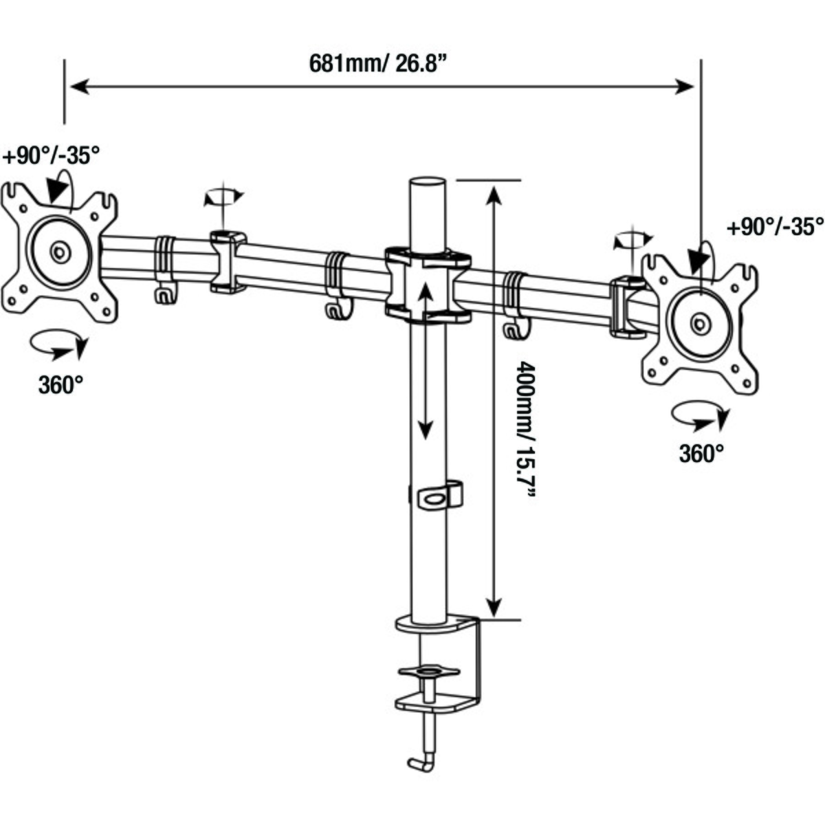 crest dual monitor desk mount