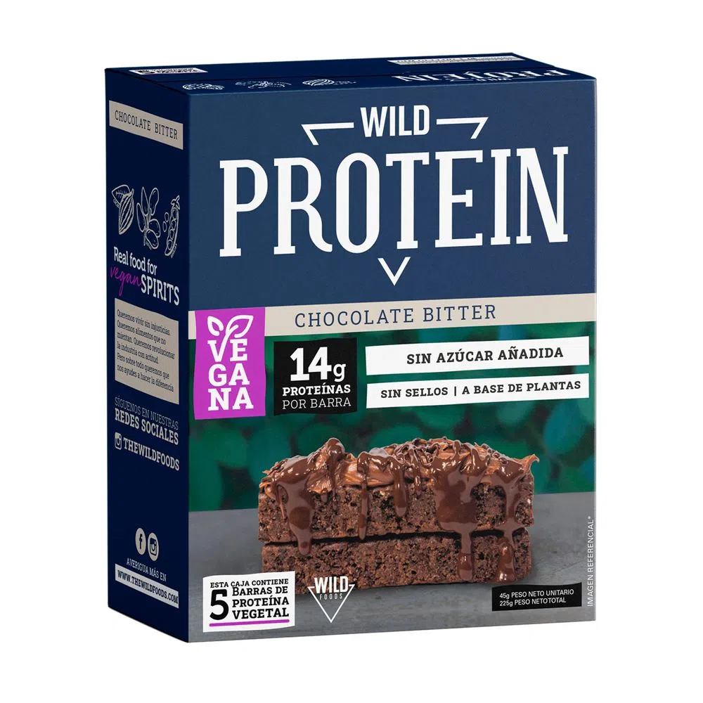 Caja De 5 Barras De Proteína Vegana Wild Protein 5x45 Grs Proteins By Benino 3239