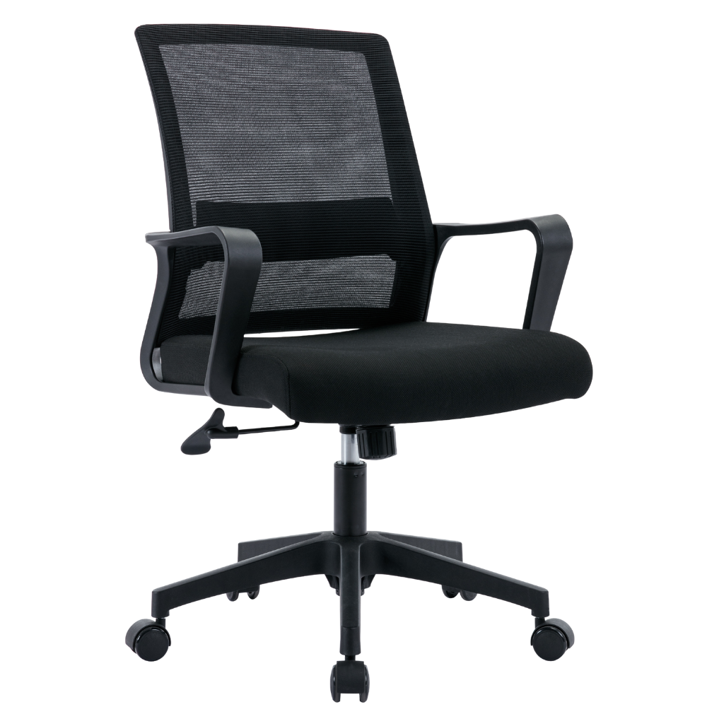 Sedia da Ufficio Ergonomica da Scrivania, Girevole e Regolabile, Supporto Lombare – Nera 45x51x94/100h