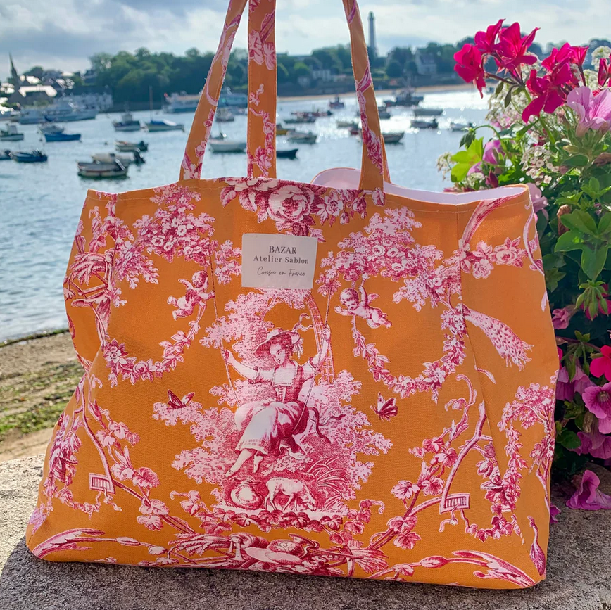 Jouy Fabric tote made in France