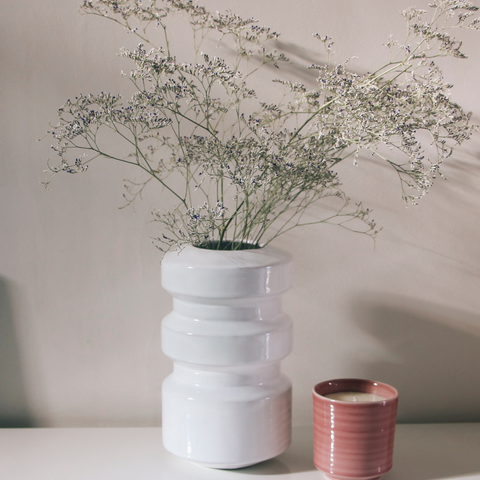 Vase ISTOUTIT blanc de Clément BOUTILLON, fabriqué à la main France