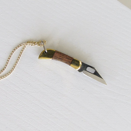 Filet Fish-Shaped Pocket Knife Charm Necklace – Curated by Jodie