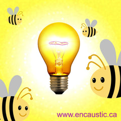 Encaustic Bees Lightbulb