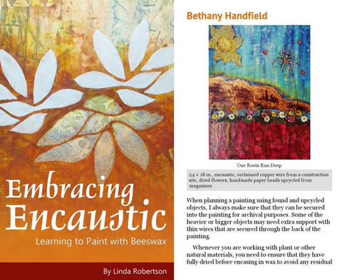 Embracing Encaustic by Linda Robertson & a painting by Bethany Handfield