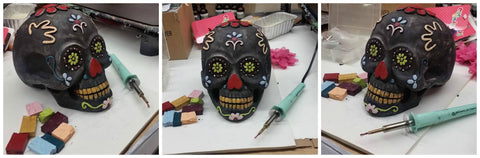 Encaustic Sugar Skull by Bethany Handfield