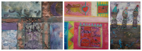 Bethany's Encaustic paintings from Class