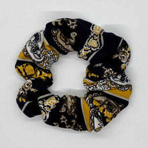 Black and Gold Scrunchie - Happy Badger Headbands LLC