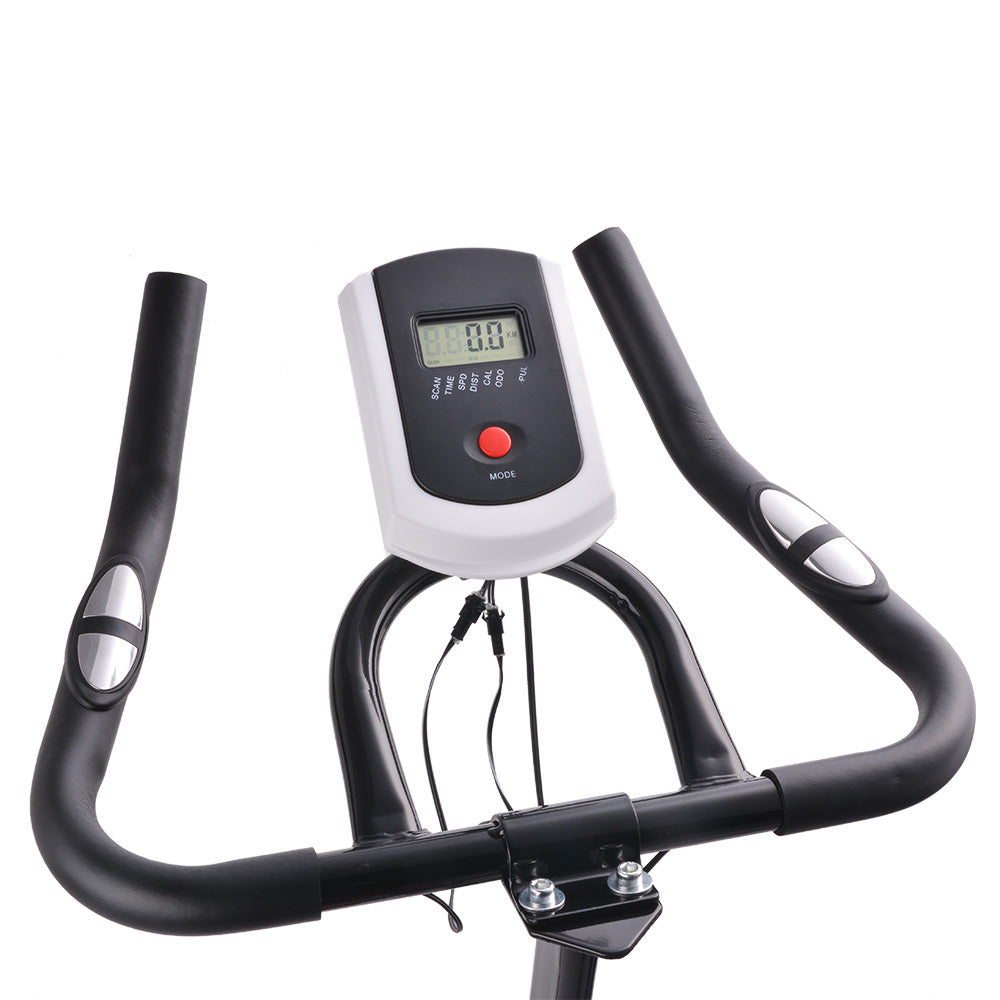 Spinning Bike Indoor Exercise Bike With LCD Monitor With Belt Drive And bear 440Lbs OT018R-pulse grip icon