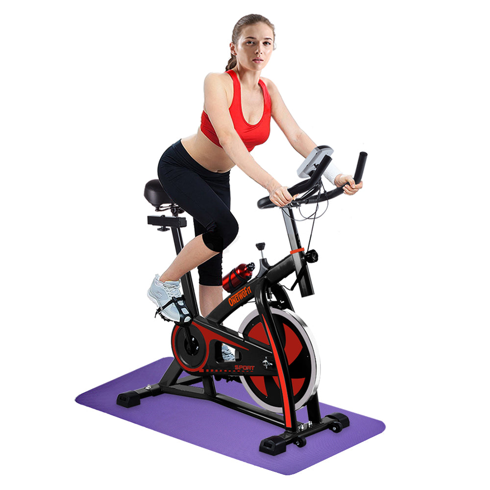 Spinning Bike Indoor Exercise Bike W/ LCD Monitor W/ Belt Drive And bear 200KG OT018R