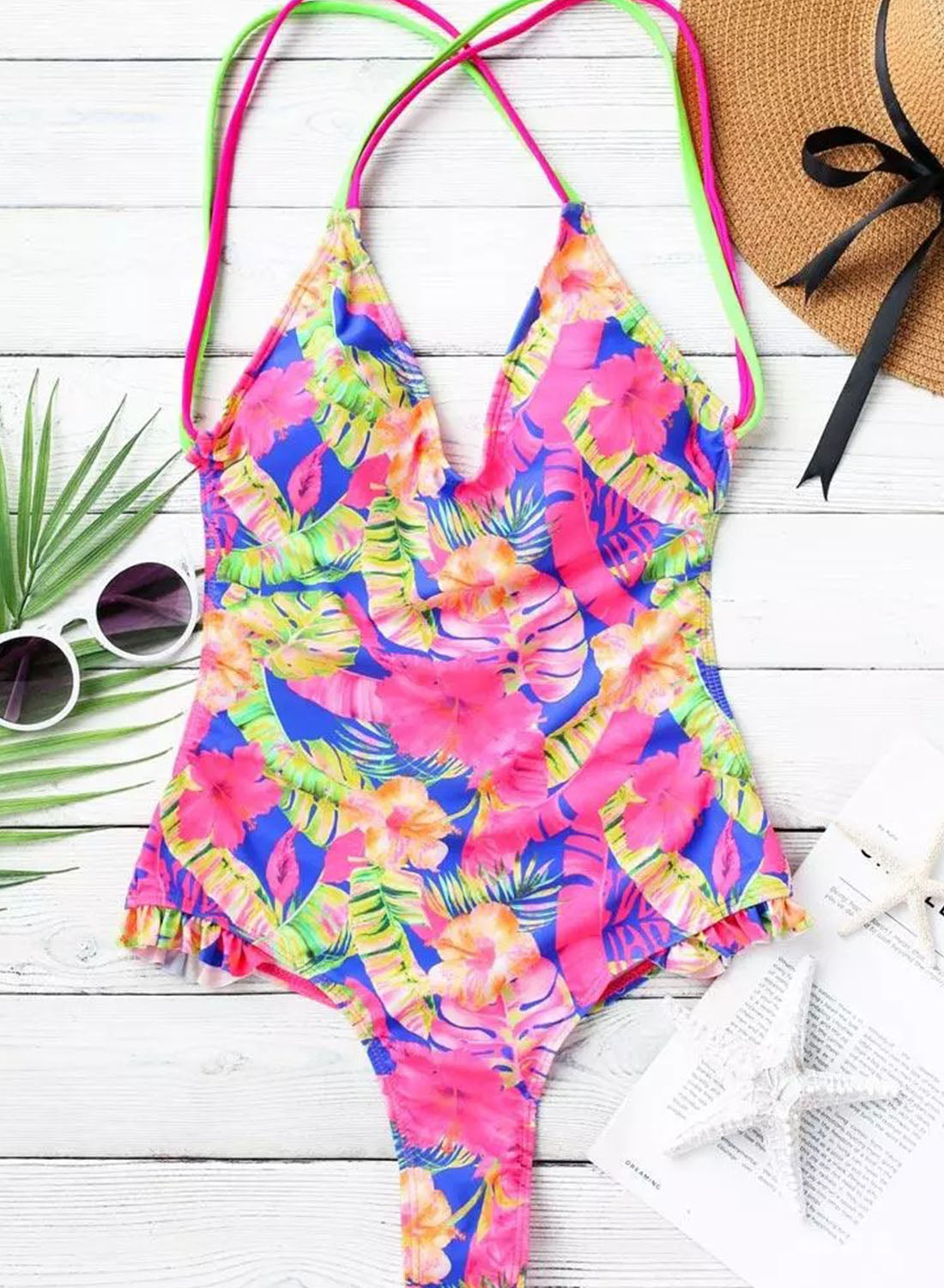 Women's Swimsuits Floral One-piece Swimsuits