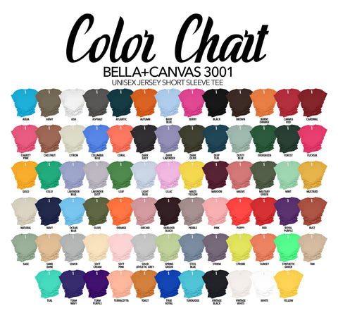Size/Color Chart – Serrano’s Crafts ‘N Creations