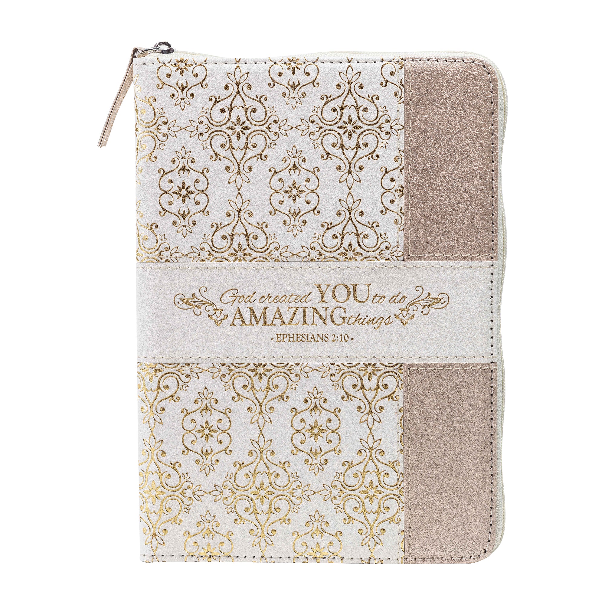 Zippered Journal Cream And Gold Amazing You Divinity