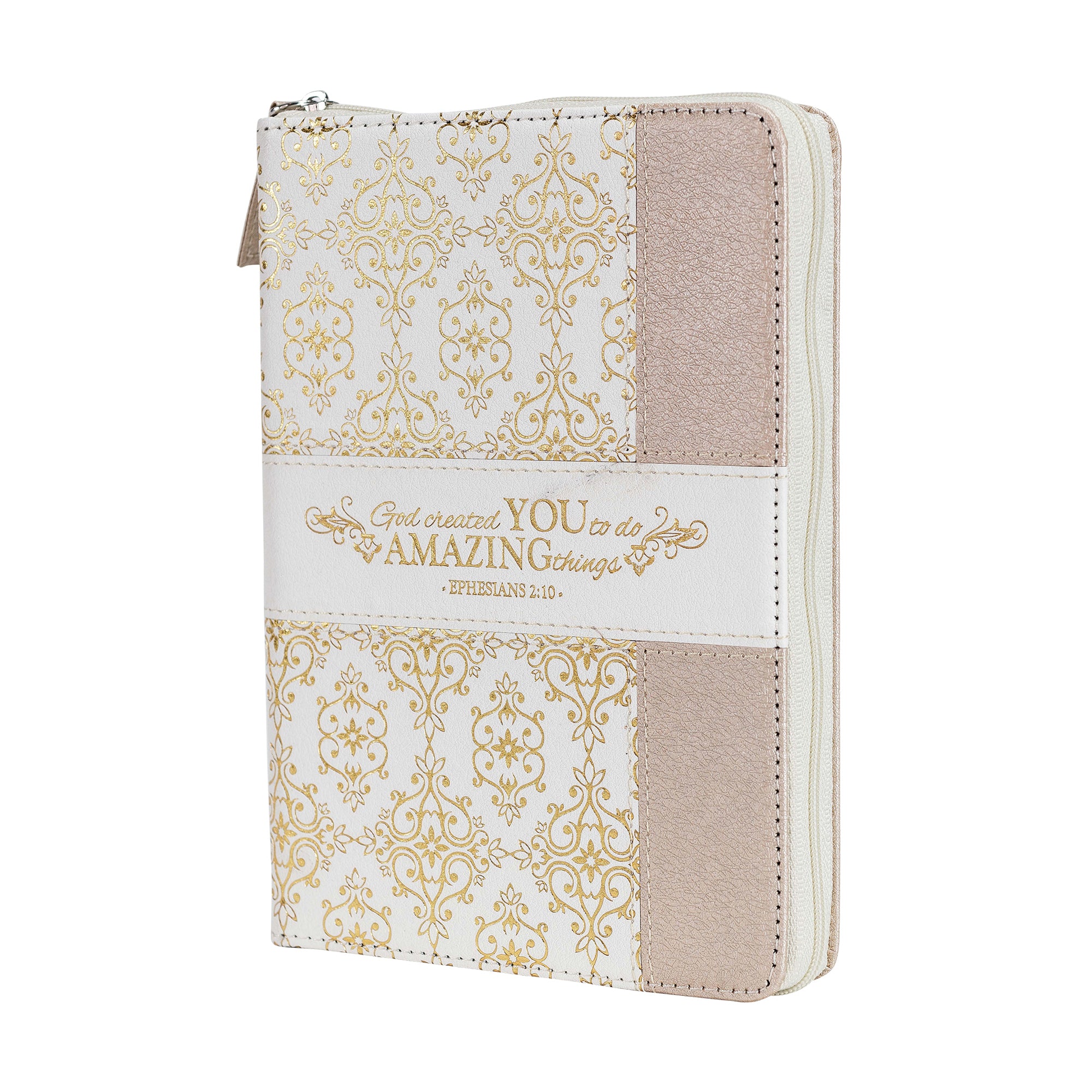 Zippered Journal Cream And Gold Amazing You Divinity