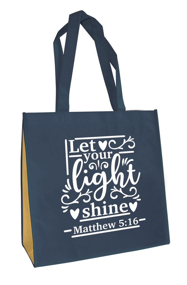 Buy 2 Religious Themed Inspirational Christian Tote Bags for Women, Let  Your Light Shine, with God All Things are Possible Theme