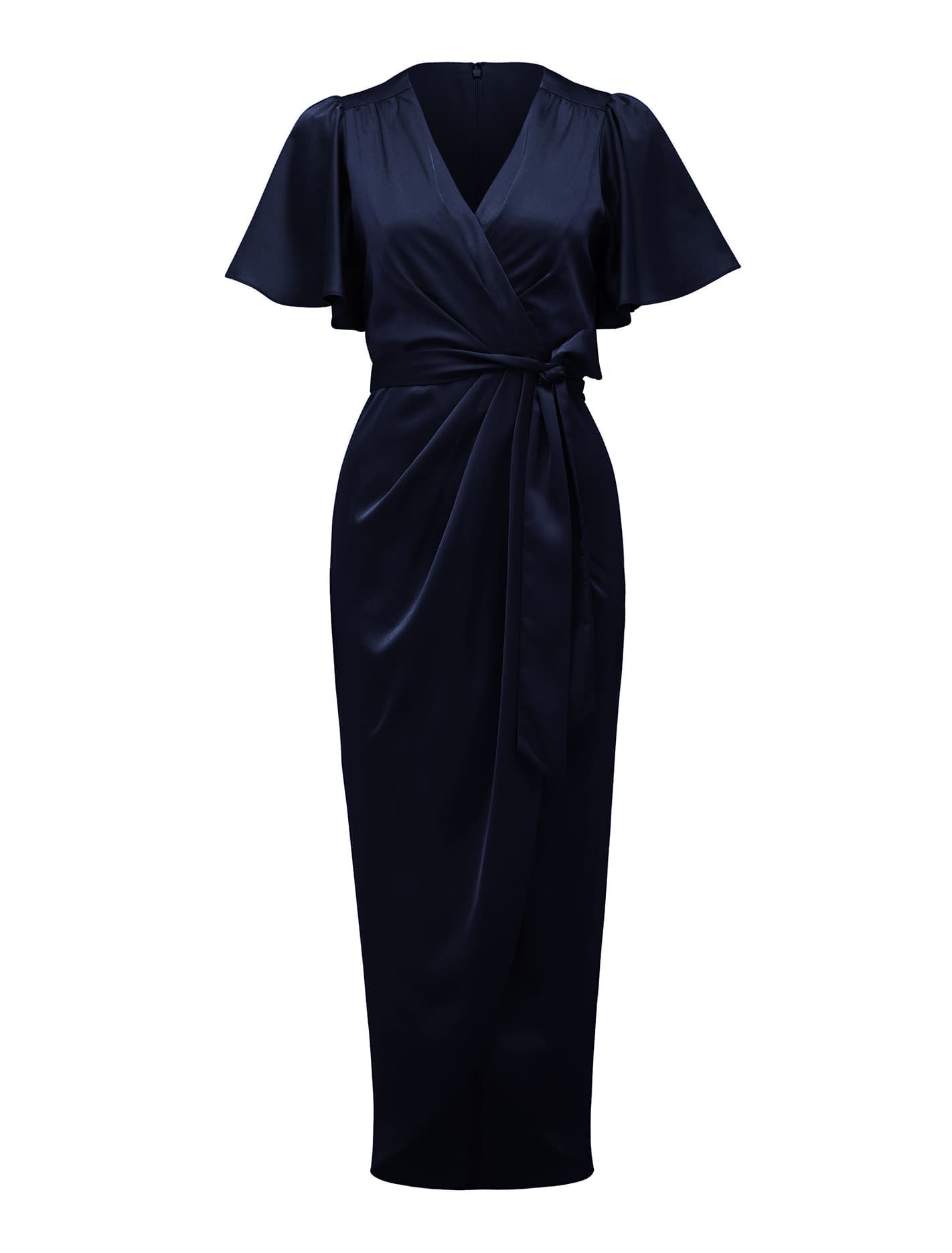 Carolina Satin Midi Dress Navy | Forever New