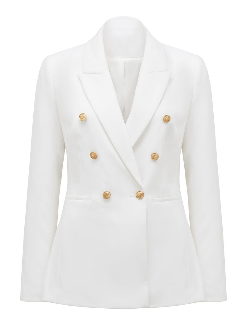 Milly Button Blazer Porcelain | Forever New