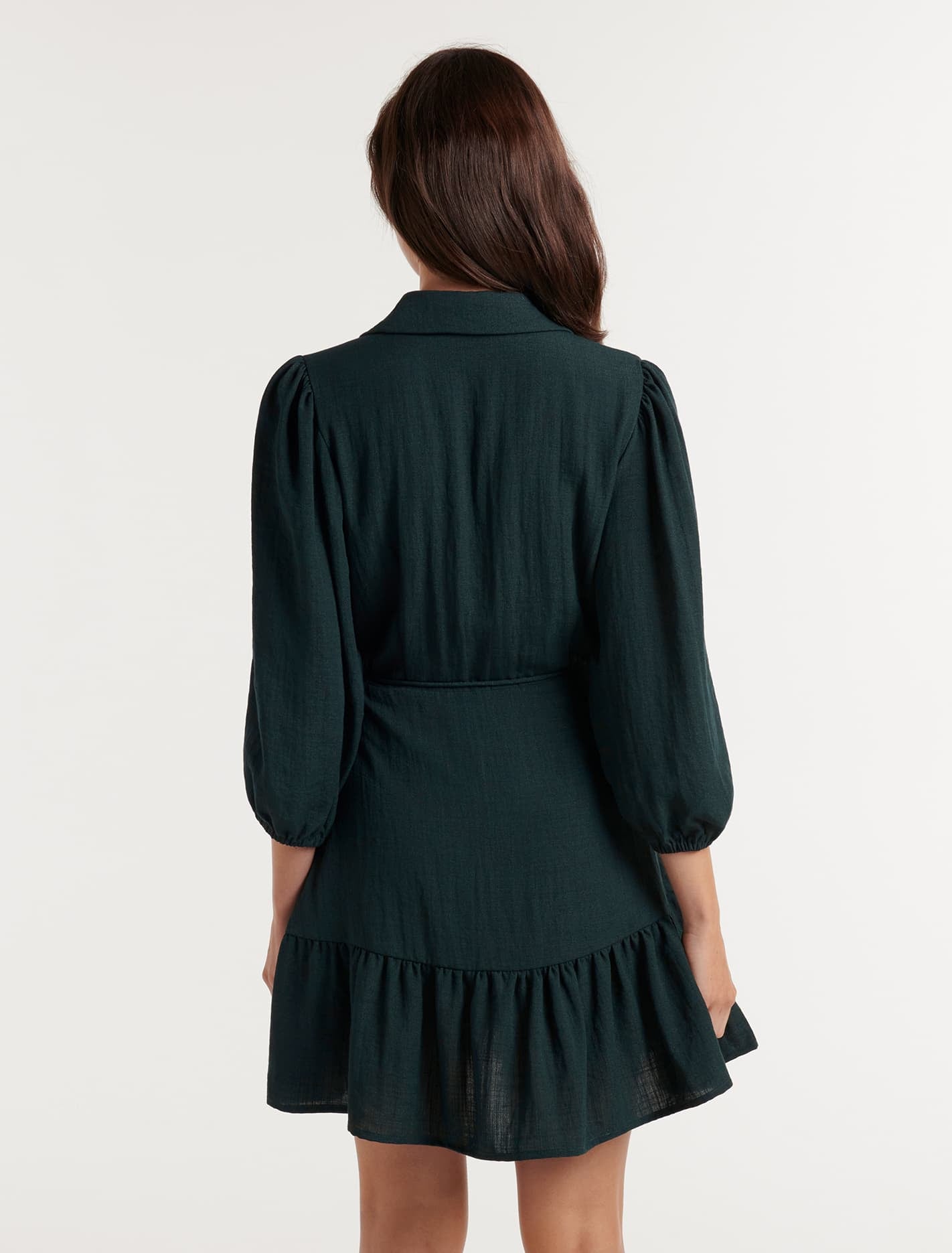 Annabelle Shirt Dress Dark Green | Forever New