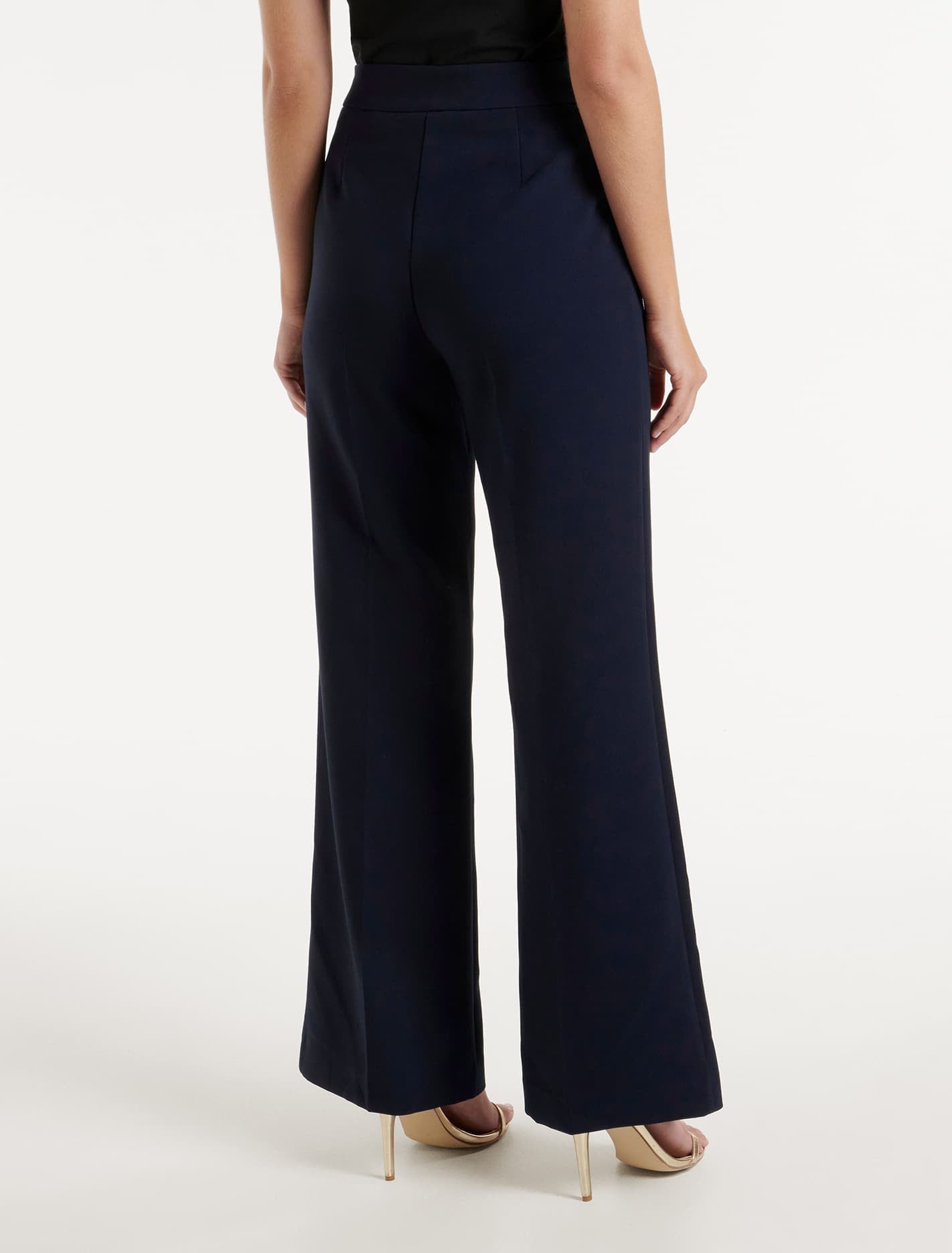 Megan Button Wide Leg Pant Navy | Forever New