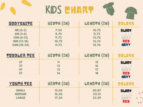 Kids Size chart