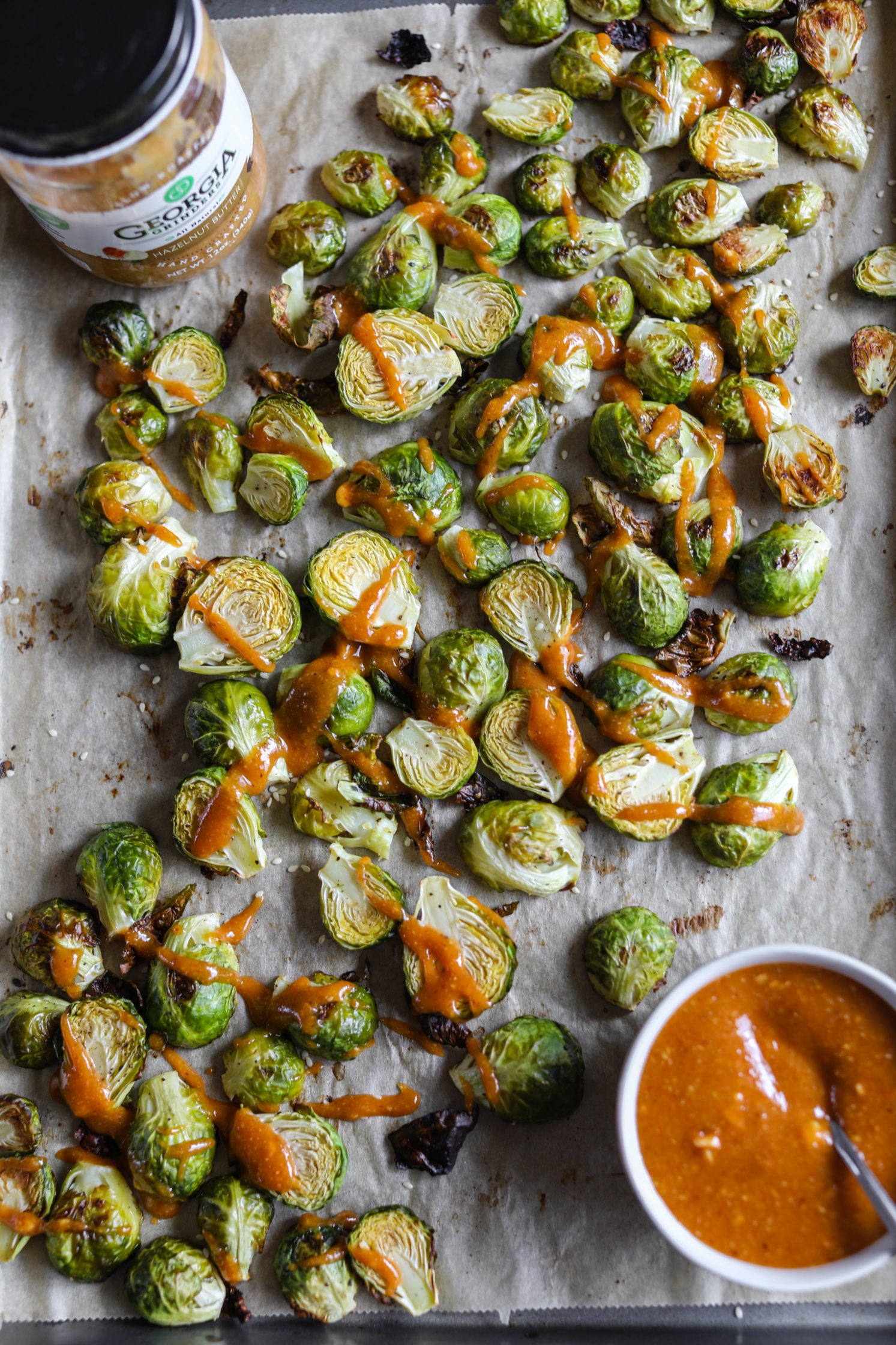 Roasted Brussels Sprouts with Hazelnut Butter Sauce – Georgia Grinders