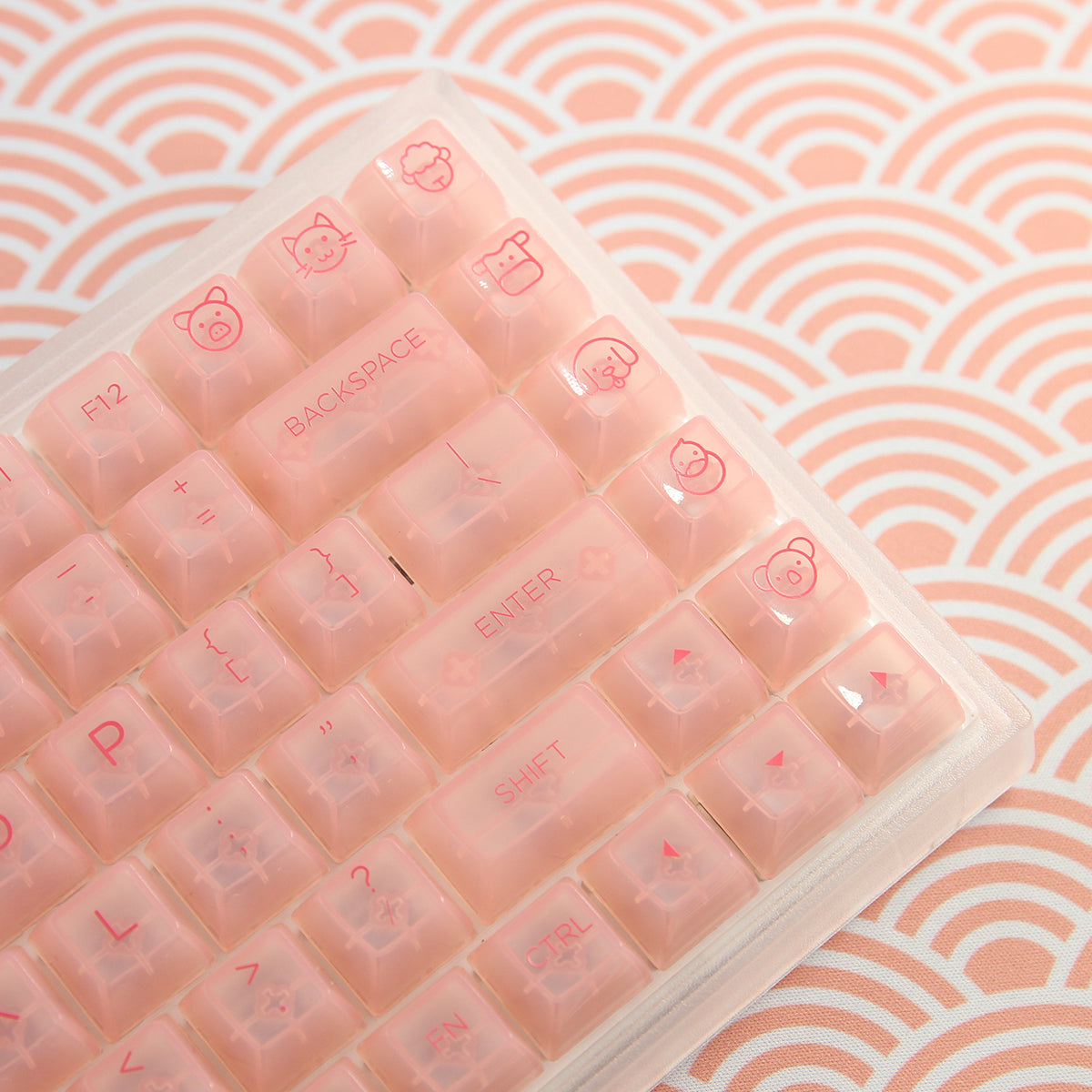 pink translucent keycaps