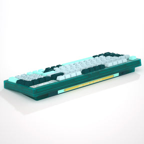 blue and green keyboard