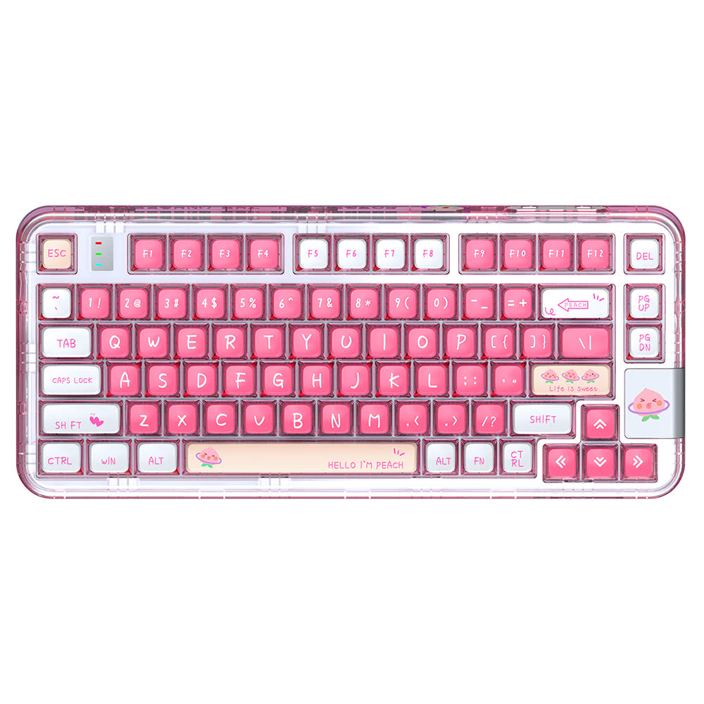 YUNZII x CoolKiller CK75 Wireless Transparent Gasket Mechanical Keyboard-Peach Pink Keyboard / Peach Pink / Meow Switch