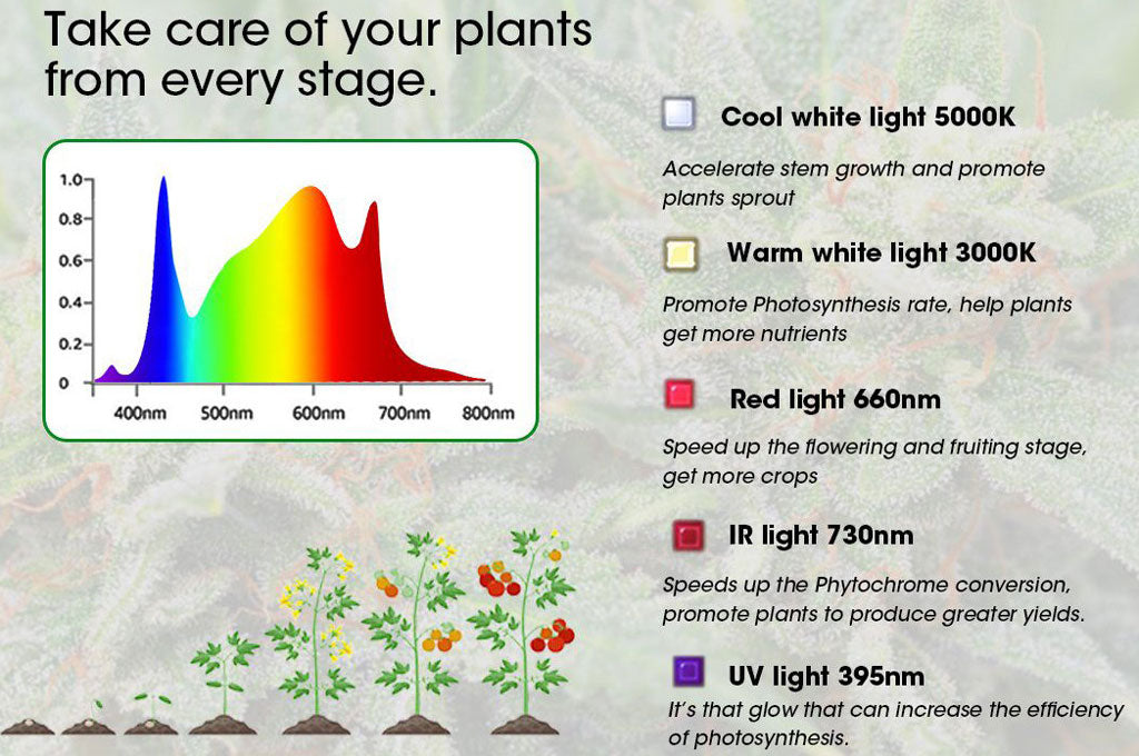 WF840W Full Spectrum Reading LED Grow Bar Light