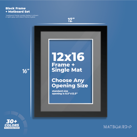 16x20 Off White Custom Mat for Picture Frame with 12x16 Opening Size