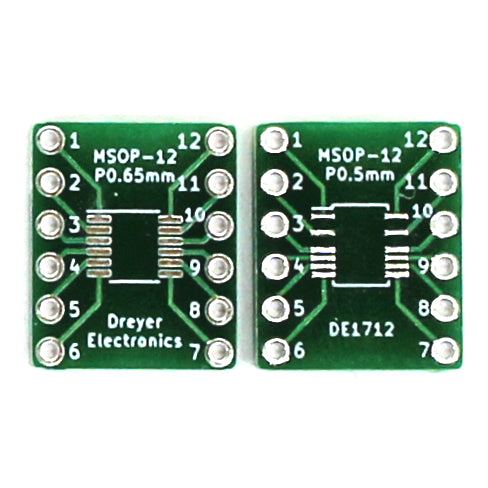12-Pin MSOP to DIP Breakout Board (25 Pack)