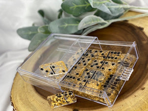 Gold flake & Clear Domino Set
