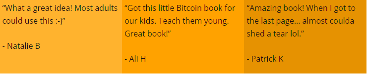 Bitcoin for Kiddos testimonials