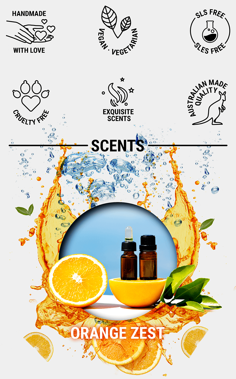 A burst of orange zest scent that will awaken your senses and luxuriously pamper your body any time of the day.