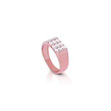 Load image into Gallery viewer, Men&#39;s  silver ring in rose gold with Zircon
