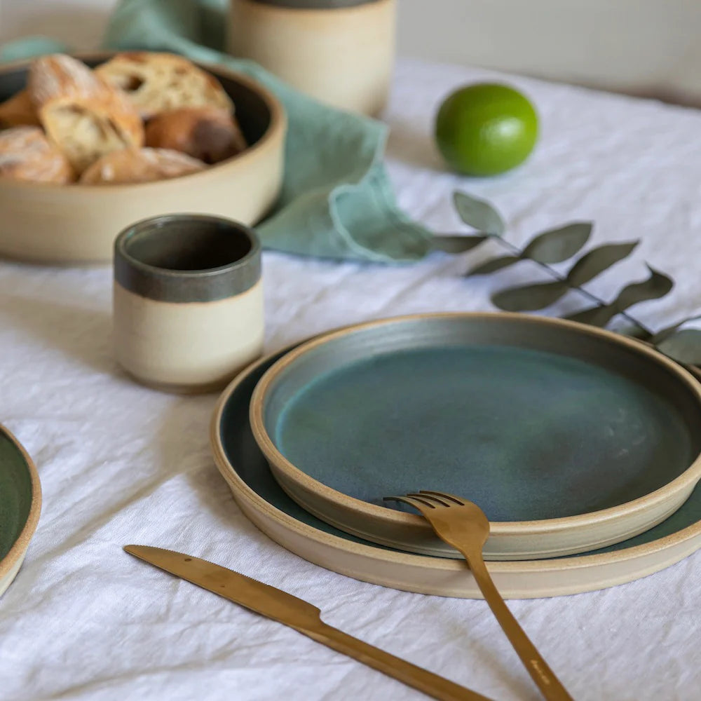 Table de Service de Vaisselle Colorée Design en Porcelaine et Grès