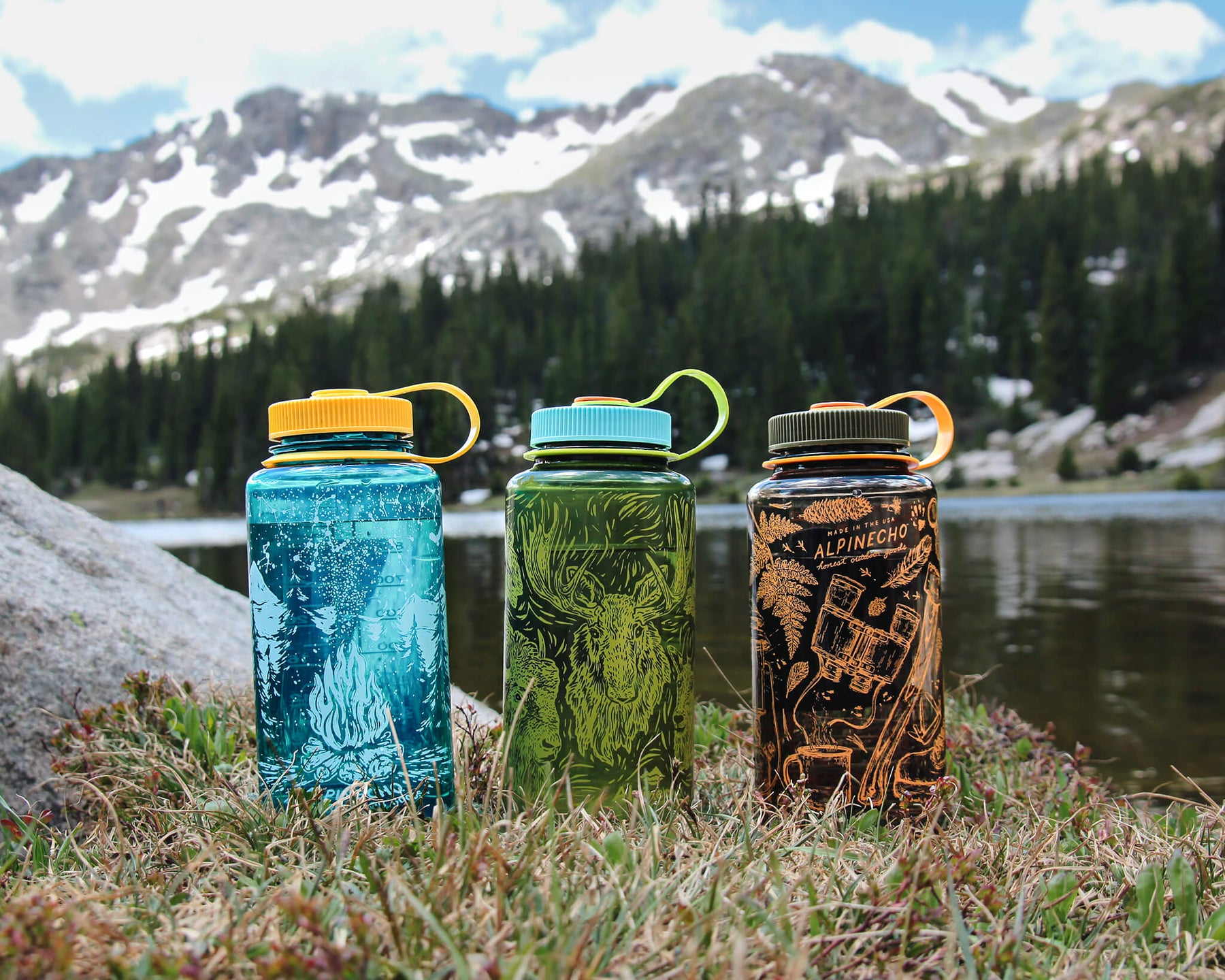 Wildlife Woodcut Water Bottle — NATURE WALK