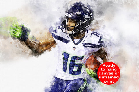 Russell Wilson, Tyler Lockett, DK Metcalf, Football Poster Canvas Wall Art  Decor Print Picture Paintings for Living Room Bedroom Decoration