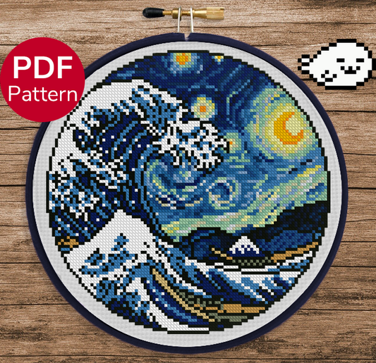 The Great Wave off Kanagawa Bookmark Counted Cross Stitch Pattern – The Art  of Cross Stitch