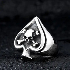 ace of spades skull ring