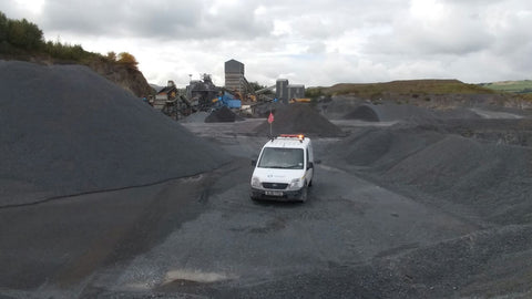 van in quarry