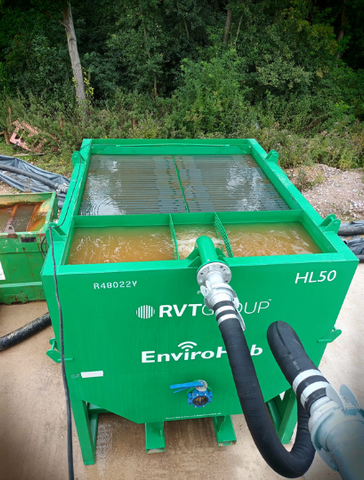 Lamella Plate Settlement Tank removing suspended solid particles from water (50m² volume).