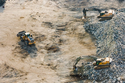 quarry with trucks