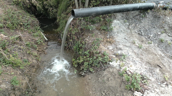 Water being discharged from site