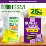 Kiss Me Organics Dandelion Detox Tea – Premium, Organic, Raw Dandelion Root Digestive Tea - Vitamin Rich Teabags to Cleanse & Help Boost Immunity – 1 Pack (20 Bags) 20 Count (Pack of 1)